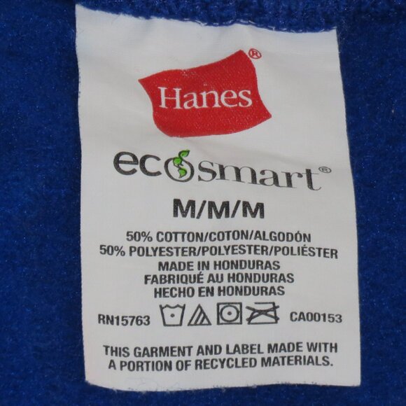 Hanes Men's Blue Long-Sleeve Pullover Hoodie Size M (C972) - Picture 7 of 7